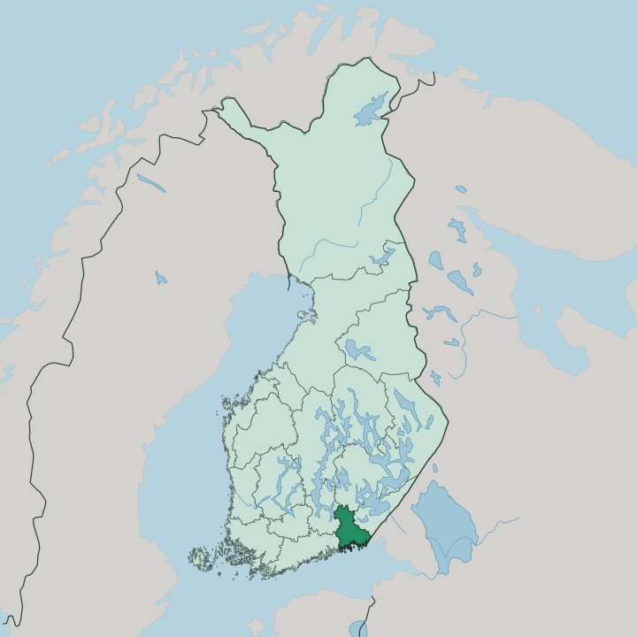Map showing Kymenlaakso — In Finland