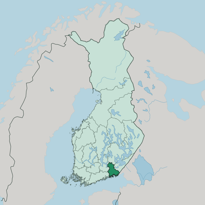 Map showing Kymenlaakso — In Finland