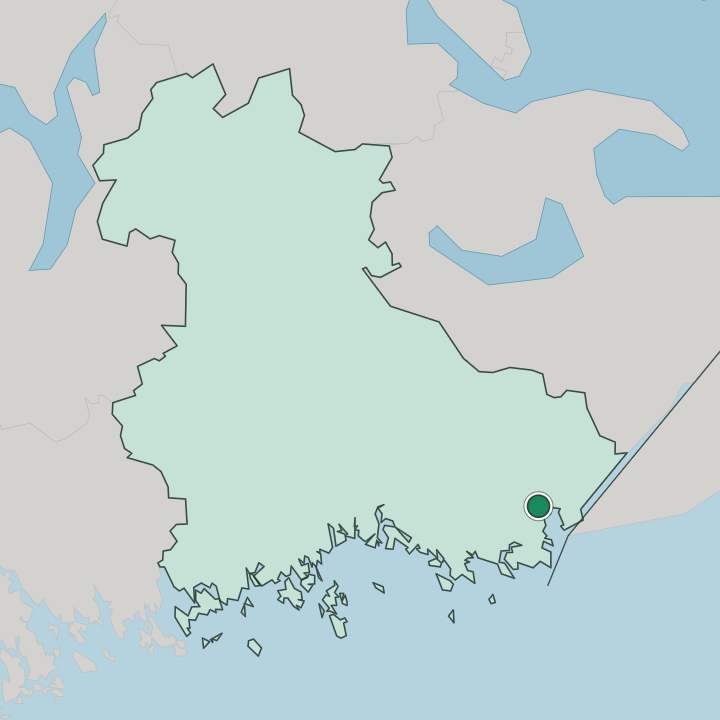 Map showing Virolahti — In Kymenlaakso