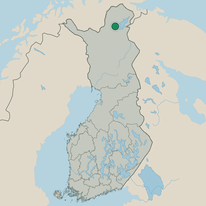 Map showing Inari in Republic of Finland