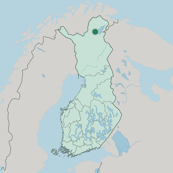 Map showing Inari — In Finland