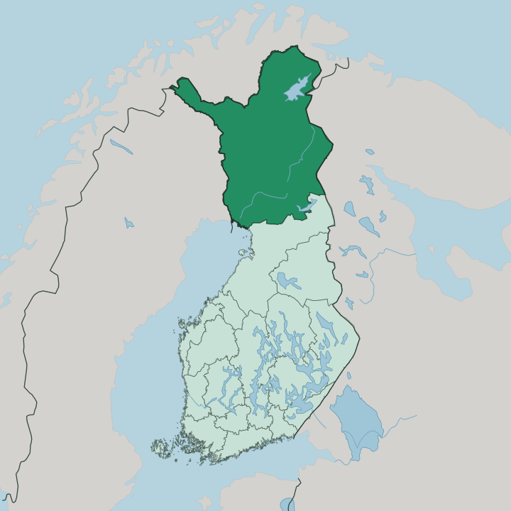 Map showing Lapland — In Finland