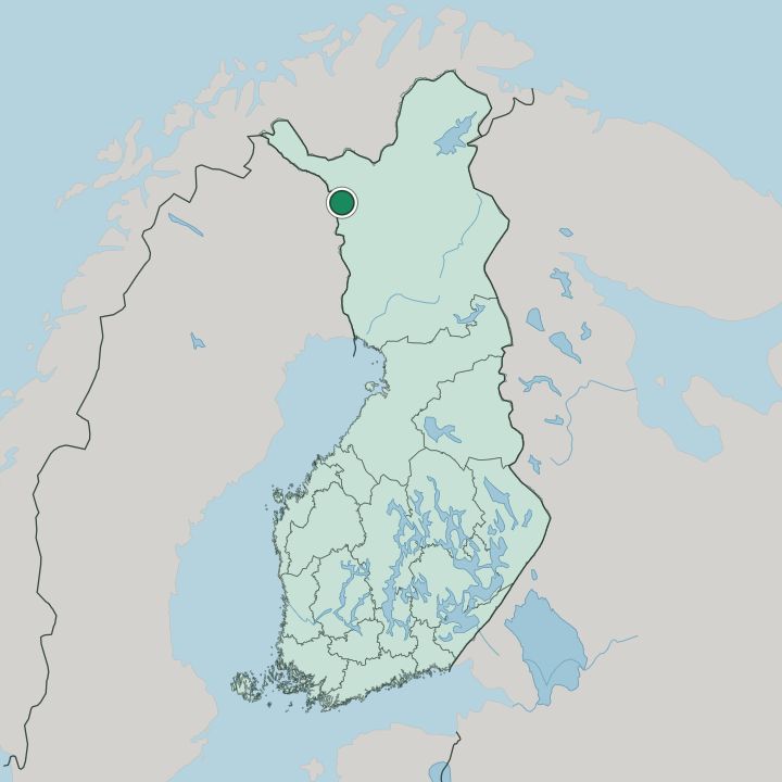 Map showing Muonio — In Finland