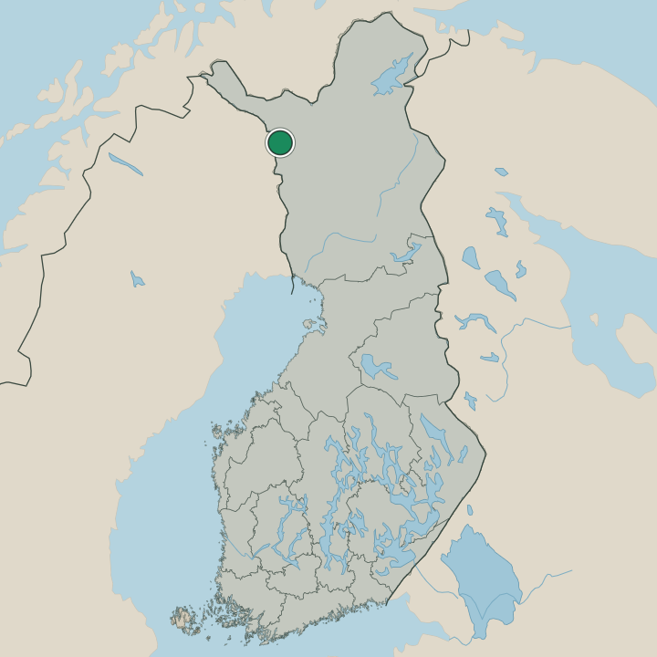 Map showing Muonio in Republic of Finland