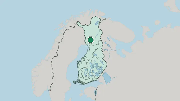 Map of Rovaniemi in Finland