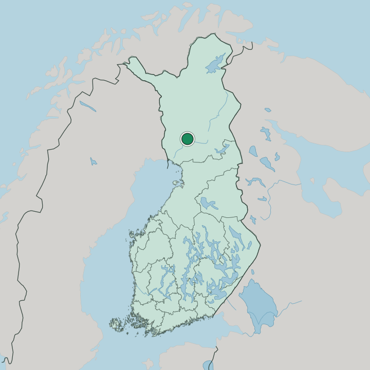 Map showing Rovaniemi — In Finland