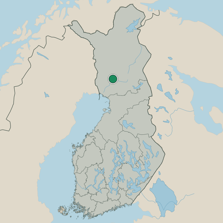 Map showing Rovaniemi in Republic of Finland
