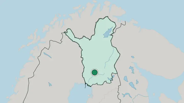 Map of Rovaniemi in Finland