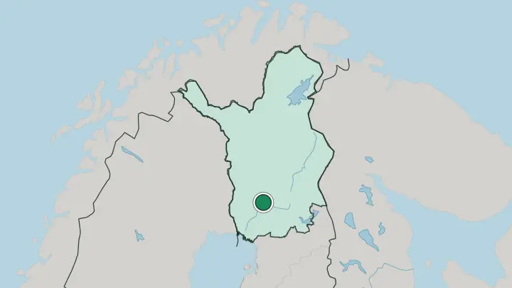 Map of Rovaniemi in Finland
