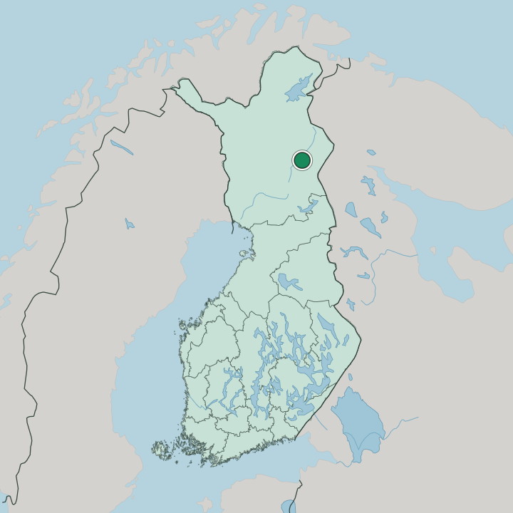 Map showing Savukoski — In Finland