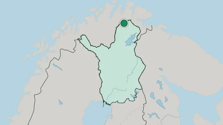 Map of Utsjoki in Finland