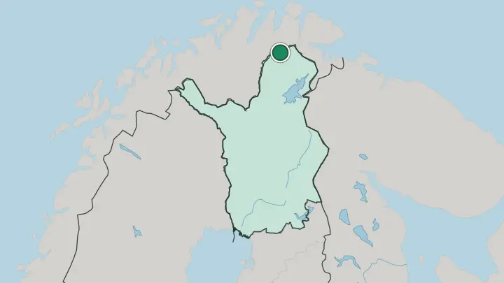 Map of Utsjoki in Finland