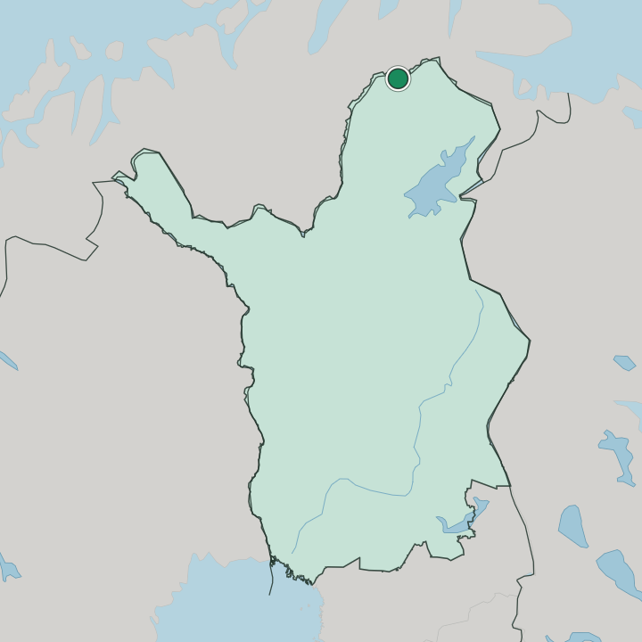 Map showing Utsjoki — In Lapland