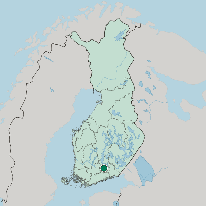 Map showing Kartano — In Finland