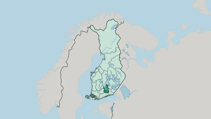 Map of Paijat-Hame Region in Finland
