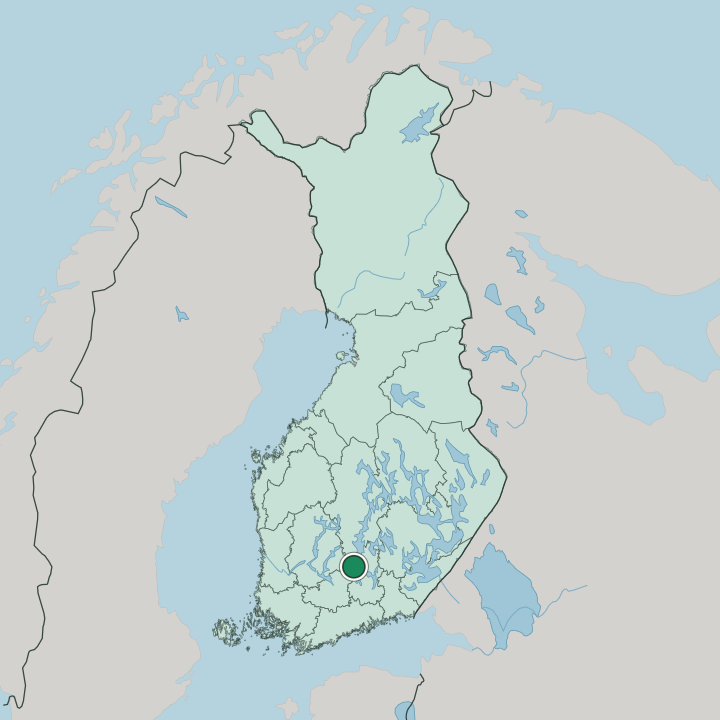 Map showing Padasjoki — In Finland