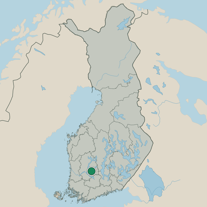 Map showing Kangasala in Republic of Finland