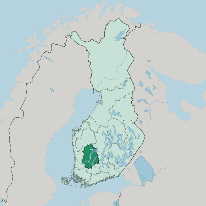 Map showing Pirkanmaa — In Finland