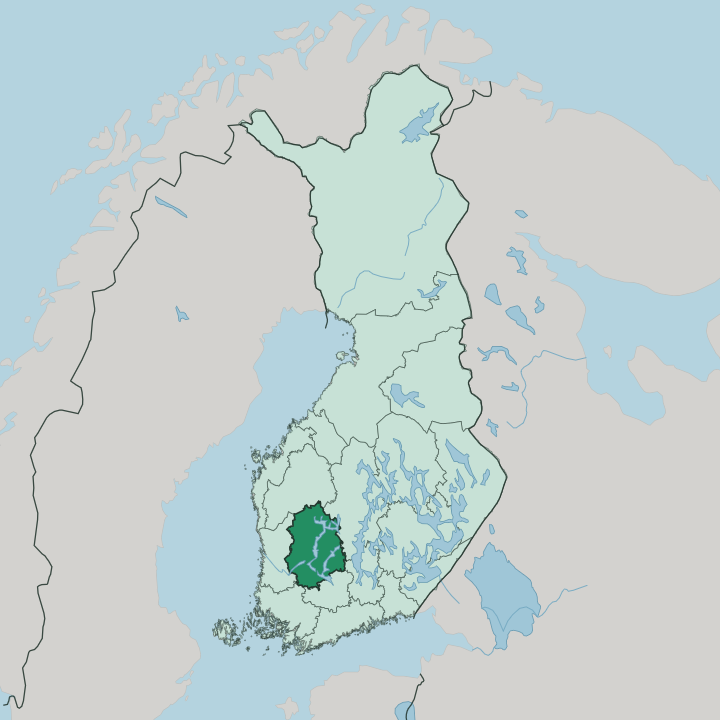 Map showing Pirkanmaa — In Finland