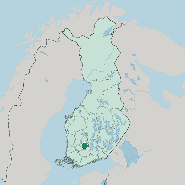 Map showing Pälkäne — In Finland