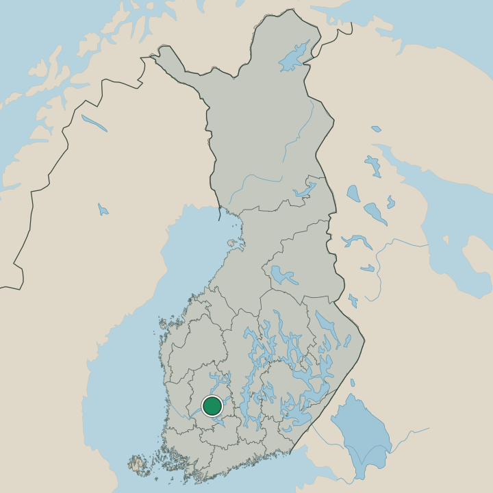 Map showing Tampere in Republic of Finland
