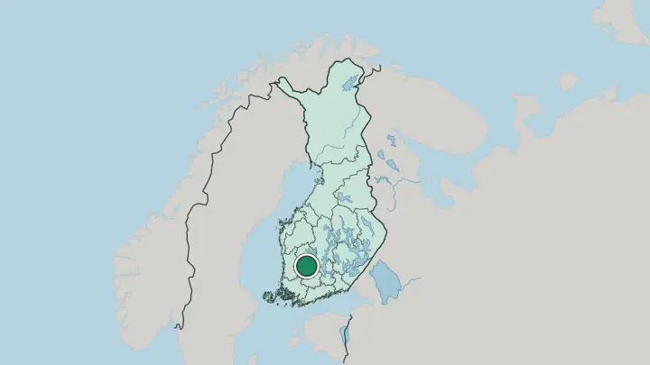 Map of Tampere in Finland
