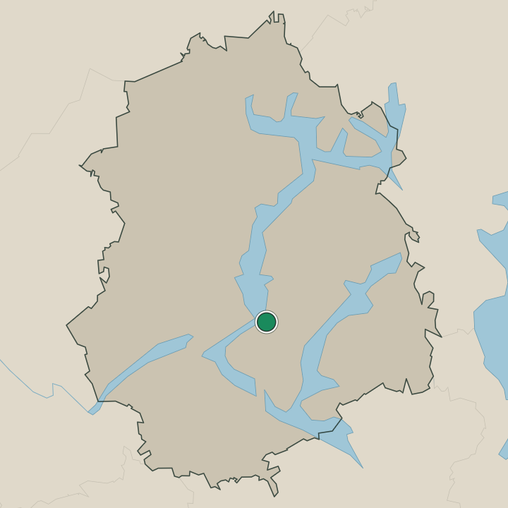 Map showing Tampere in Pirkanmaa