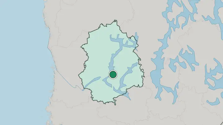 Map of Tampere in Finland