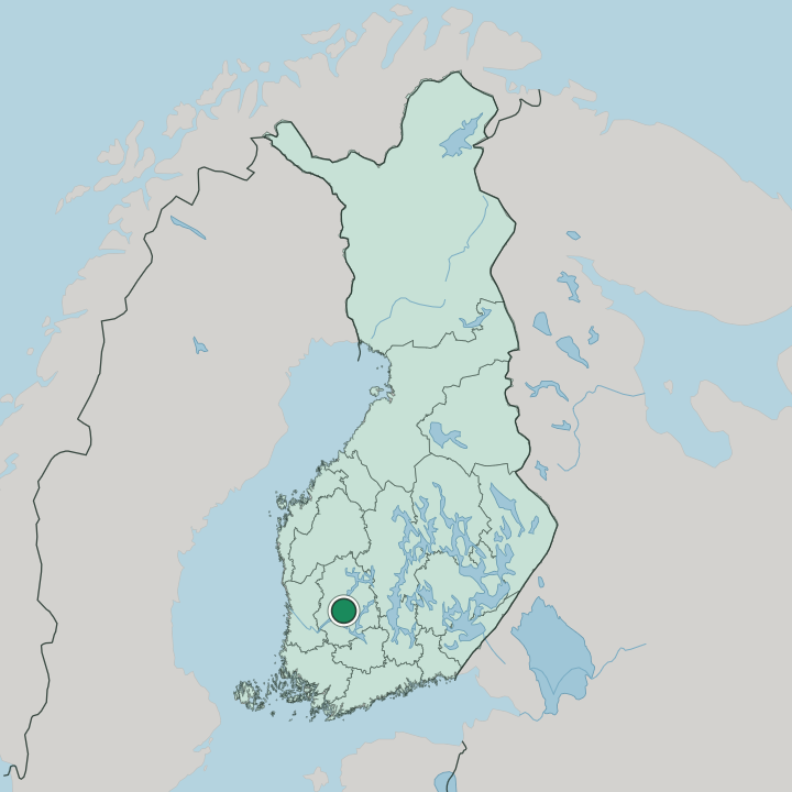 Map showing Ylöjärvi — In Finland
