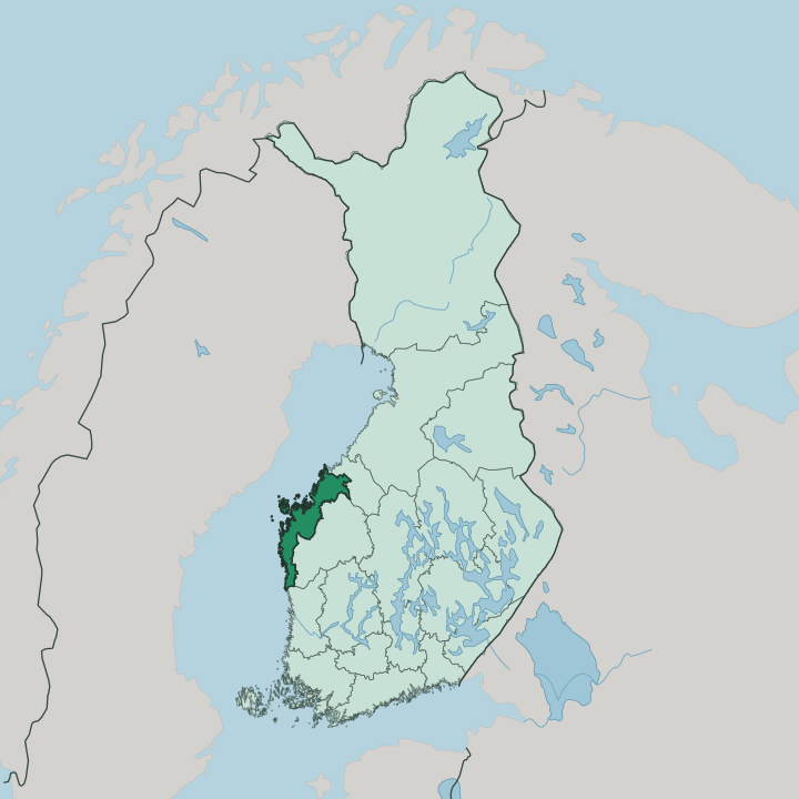 Map showing Pohjanmaa — In Finland