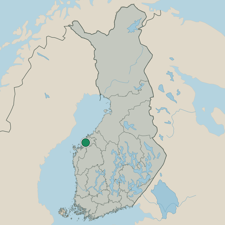 Map showing Nykarleby in Republic of Finland