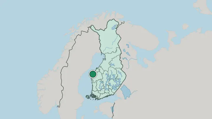 Map of Vaasa in Finland