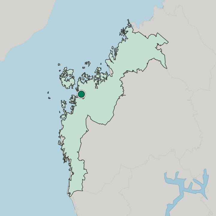 Map showing II kaupunginosa — In Pohjanmaa