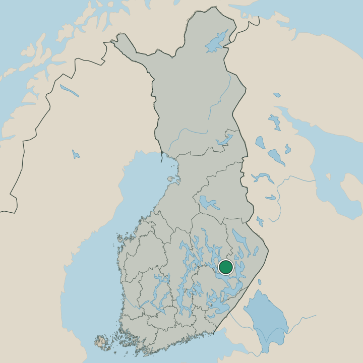 Map showing Heinävesi in Republic of Finland