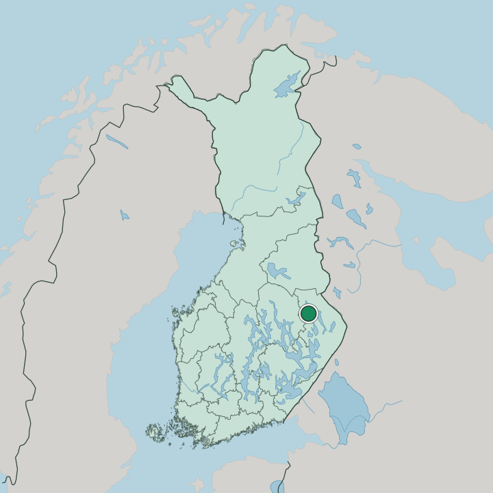 Map showing Juuka — In Finland