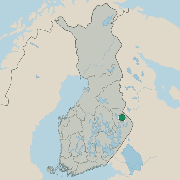 Map showing Lieksa in Republic of Finland
