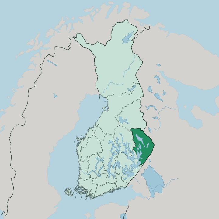 Map showing Pohjois-Karjala — In Finland