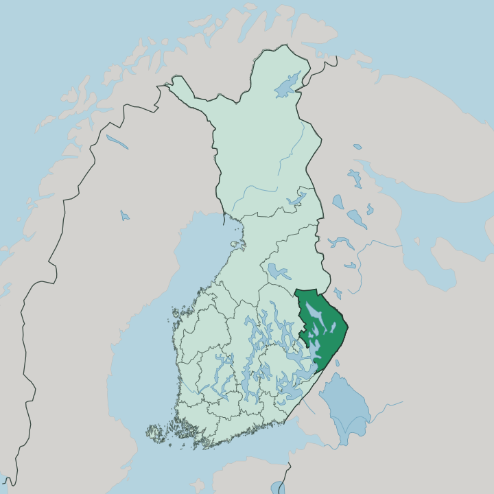 Map showing Pohjois-Karjala — In Finland