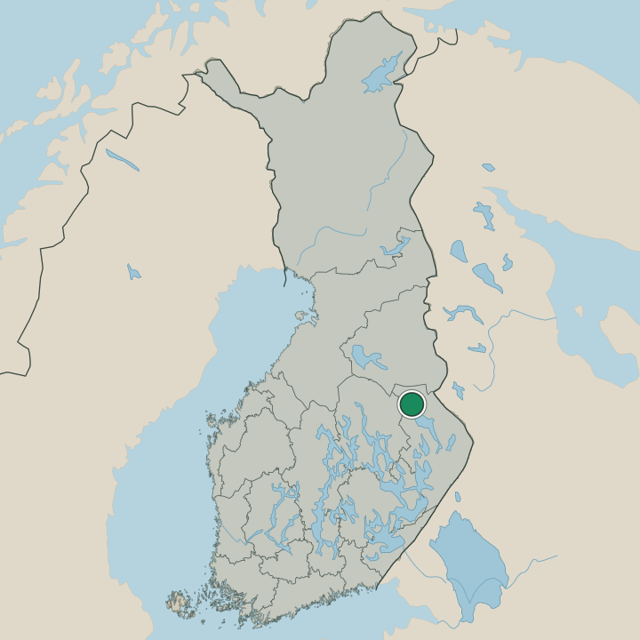 Map showing Nurmes in Republic of Finland