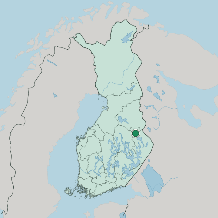 Map showing Nurmes — In Finland