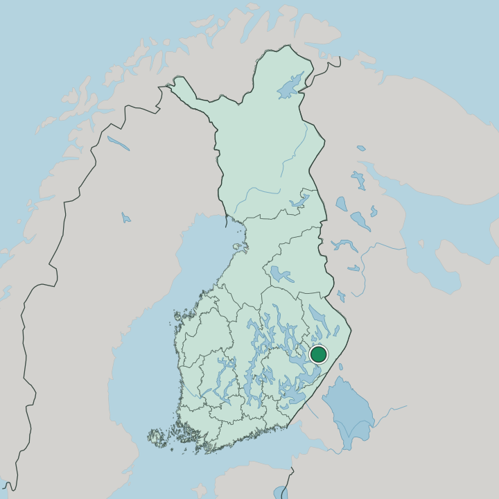 Map showing Rääkkylä — In Finland