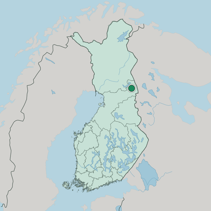 Map showing Kuusamo — In Finland