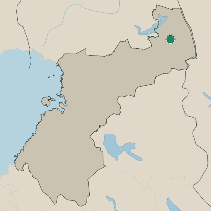 Map showing Kuusamo in Pohjois-Pohjanmaa