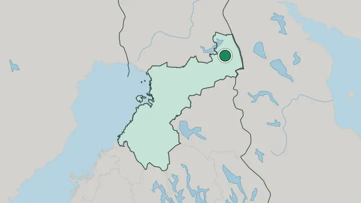 Map of Kuusamo in Finland
