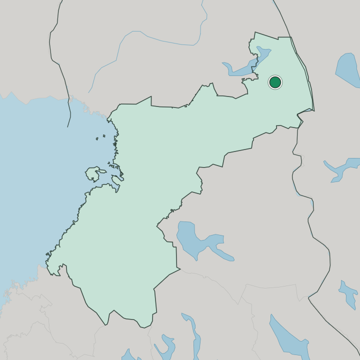 Map showing Kuusamo — In Pohjois-Pohjanmaa
