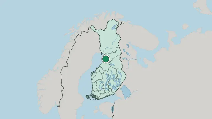 Map of Oulu in Finland