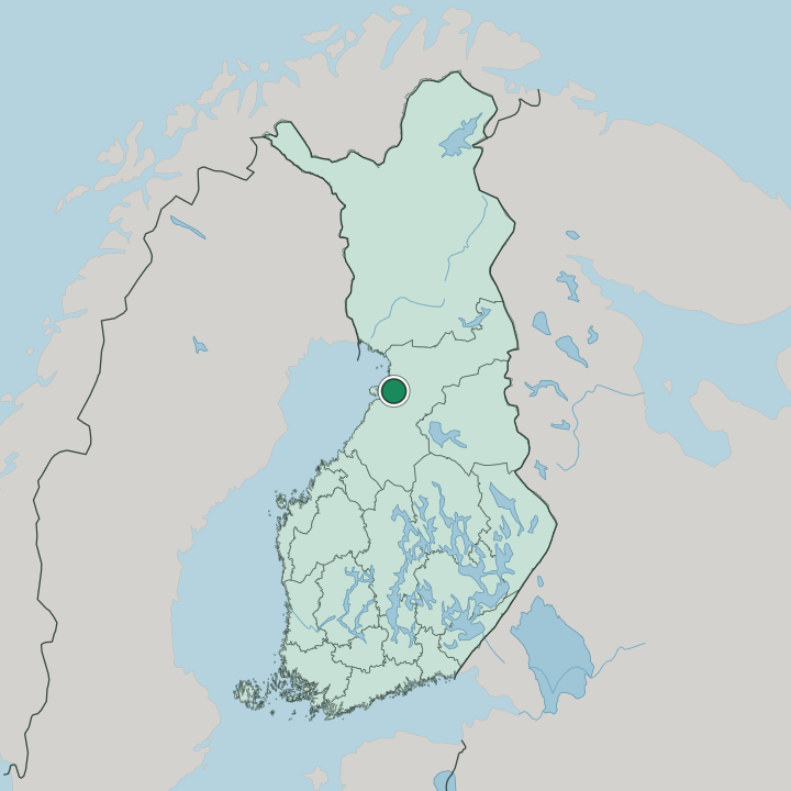 Map showing Oulu — In Finland