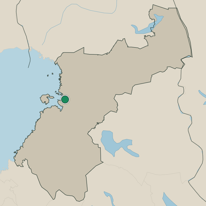 Map showing Oulu in Pohjois-Pohjanmaa