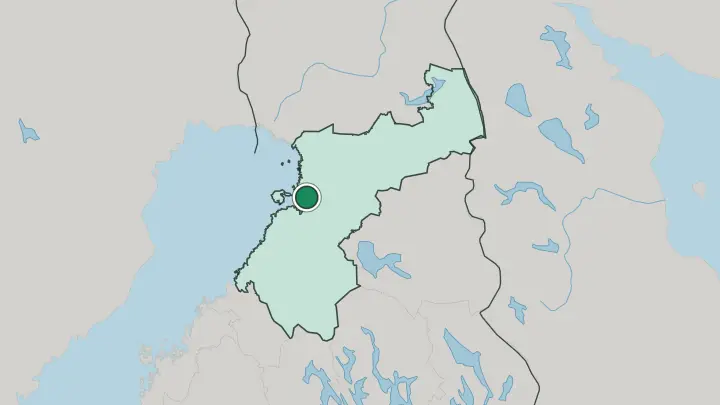 Map of Oulu in Finland