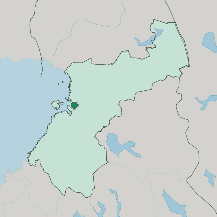 Map showing Oulu — In Pohjois-Pohjanmaa